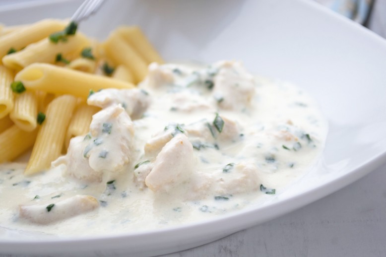 Hühnerstreifen in Schnittlauchsauce