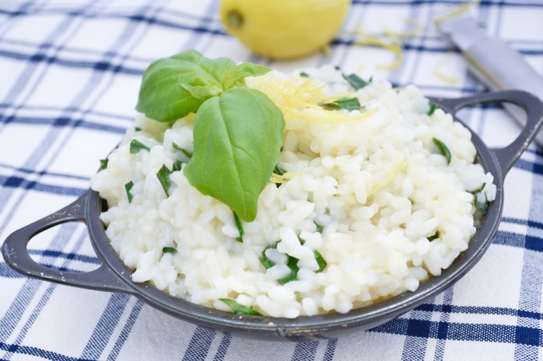 Zitronen-Basilikum Risotto