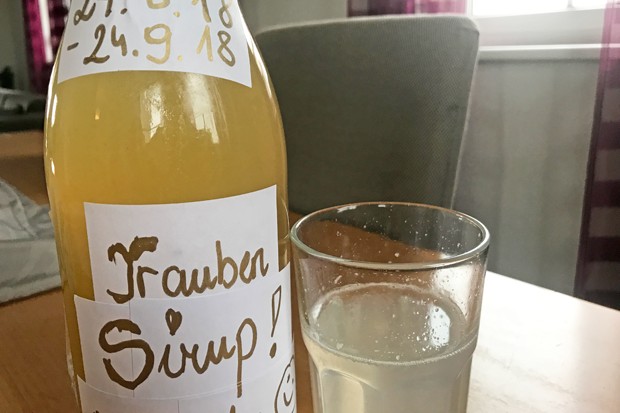 Trauben Ingwer Apfel Sirup