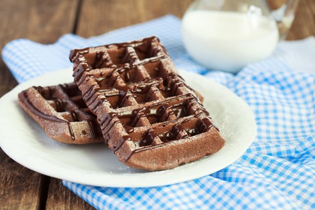 Schokolade-Waffeln mit Mandel