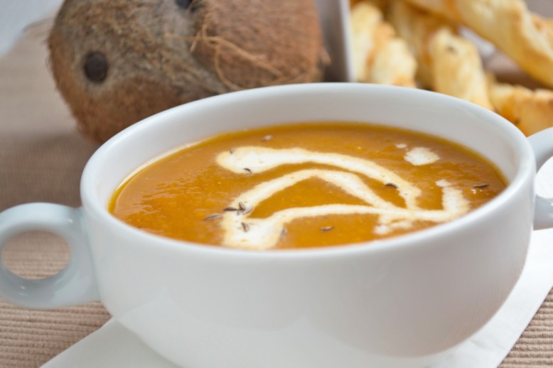 Karotten -Kreuzkümmel Suppe