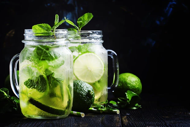 Limette-Minze-Detox Drink