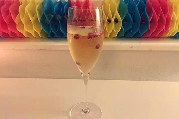 Sekt mit Granatapfel