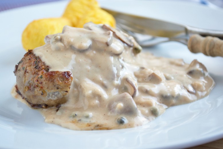 Frische Champignons in Whiskysauce