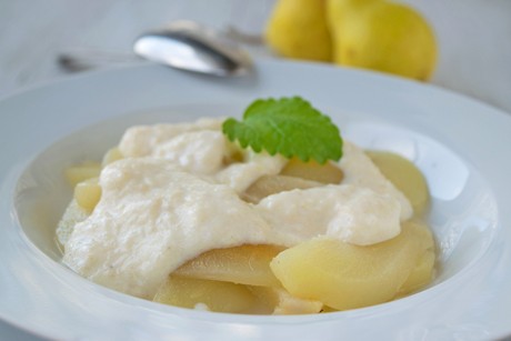 Birne in Creme