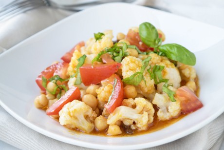 Kichererbsen-Salat mit Karfiol