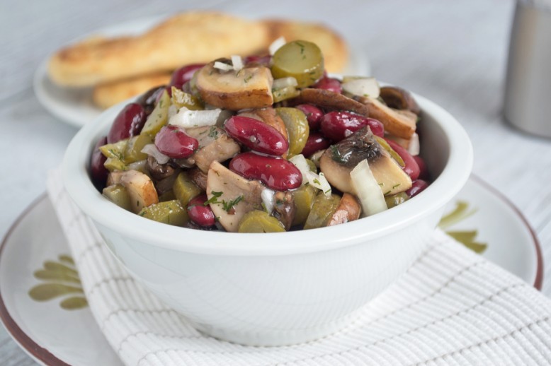 Bohnensalat mit Pilzen