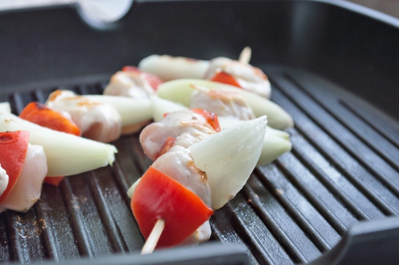 Hühnerspießchen mit Paprika