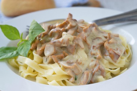 Nudeln mit Pilz-Sauce
