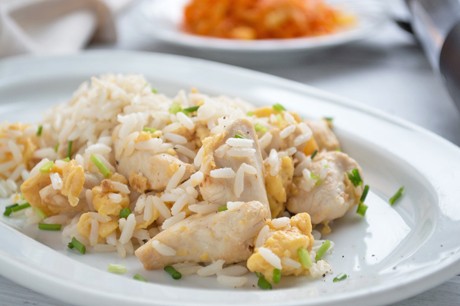 Hühnerpfanne mit Reis