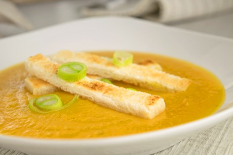 Kürbis-Lauch-Suppe
