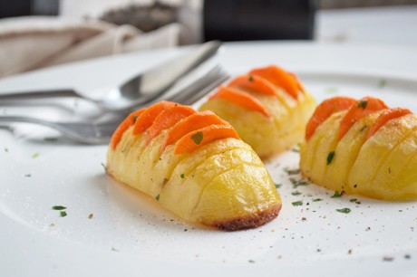 Bratkartoffel mit Karotten