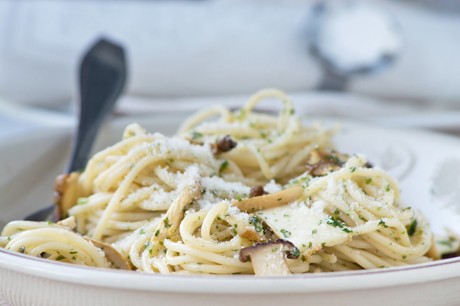 Spaghetti in Pilz-Sauce