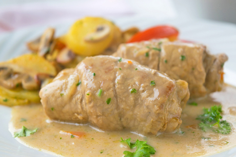 Gerollte Schweinsschnitzel