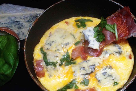 Frittata m. Gorgonzola u. Schinken