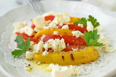 Gegrillte Paprika mit Feta