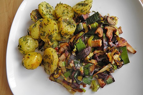 Basische Pilz-Lauch-Pfanne
