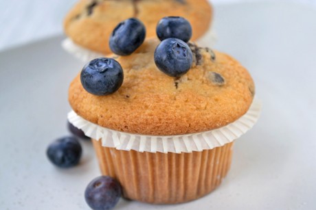White Chocolate Blueberry Muffins