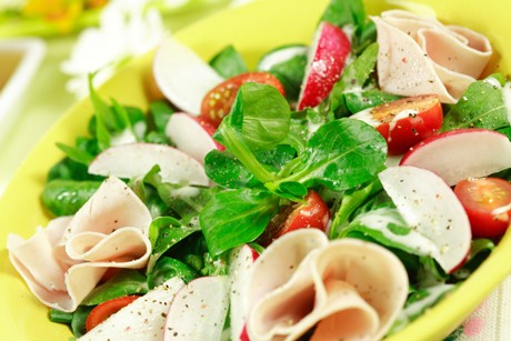 Schinken mit Vogerlsalat