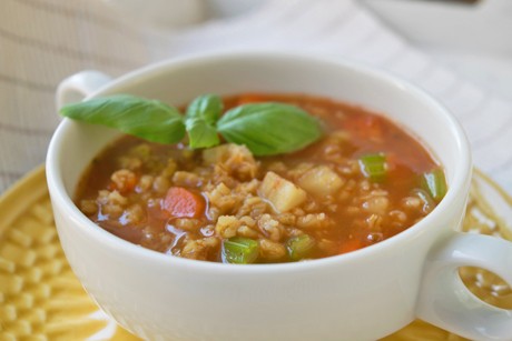 Vegane Grünkernsuppe