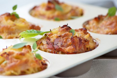 Spaghetti Carbonara Muffins