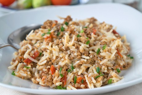 Reispfanne mit Tomaten