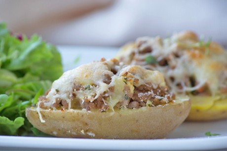Gefüllte Kartoffeln mit Faschiertem