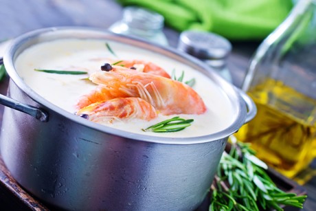 Cremesuppe mit Krabben
