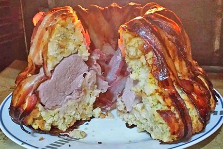 Kalbslungenbraten im Serviettenknödel