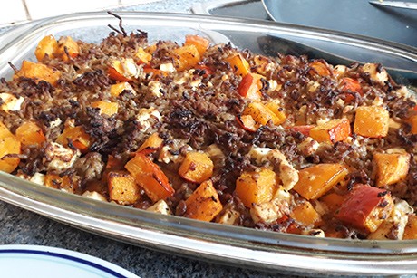 Kürbisauflauf mit Faschiertem