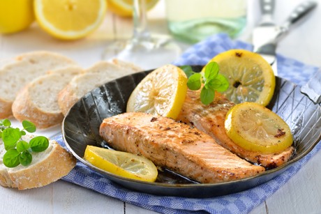 Gebratene Lachsfilets