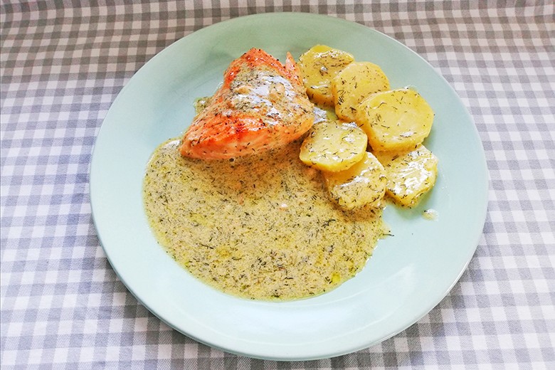 Lachs in Senfsauce