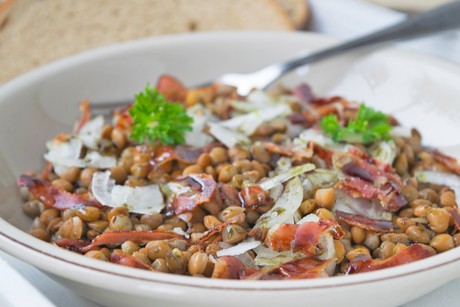 Linsensalat mit Kernöl