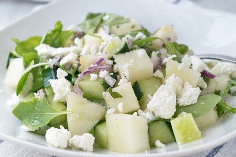 Melonensalat mit Schafskäse