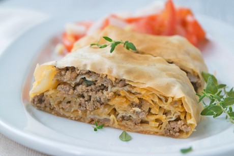 Krautstrudel mit Faschiertem