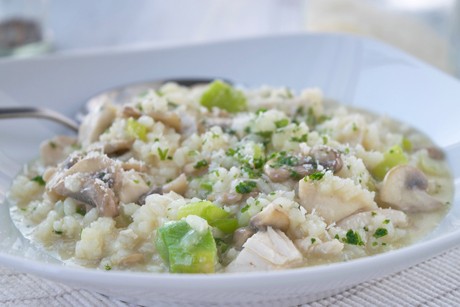 Pilzrisotto mit Hähnchen