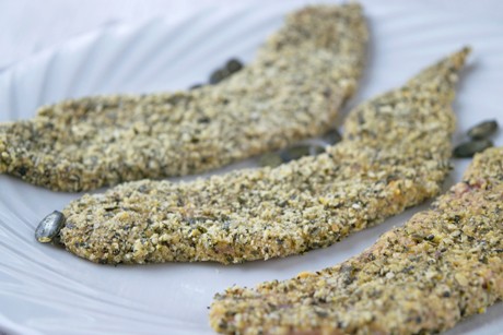 Kalbschnitzel im Kürbiskern