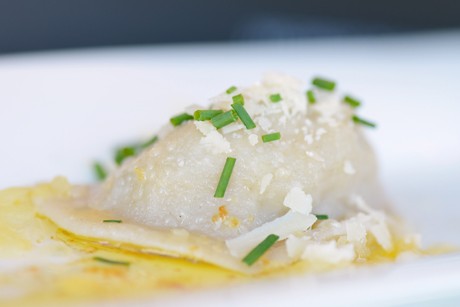 Chorizo Ravioli mit Rucola