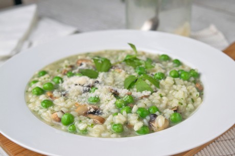 Erbsenrisotto mit Minze