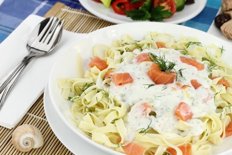 Spaghetti mit Lachs