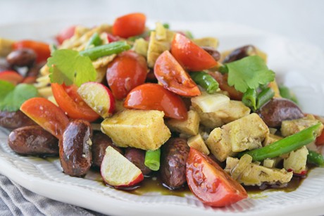 Knödel-Bohnensalat