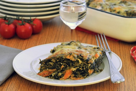 Spinatlasagne mit Lachs