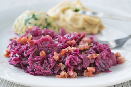 Rotkraut mit Speck
