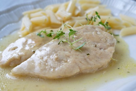Putenschnitzel in Senfsauce