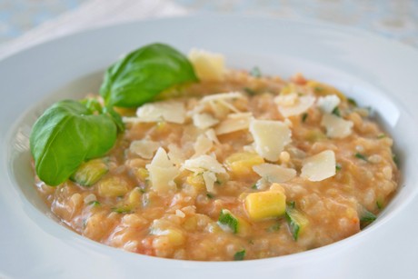 Zucchini Risotto ohne Wein
