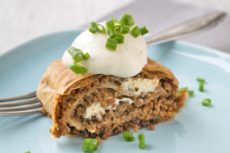 Faschierter Strudel aus dem Rohr
