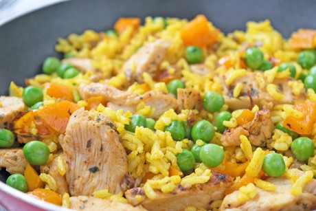 Paella ohne Meeresfrüchte