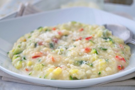 Zucchini Risotto mit Tomaten