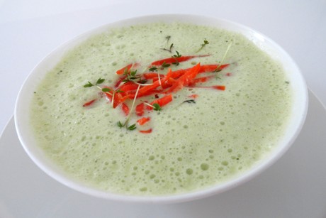 Kresseschaumsuppe mit Lachs