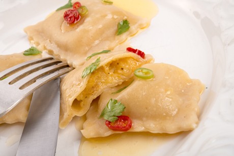 Maultaschen mit Kürbisfüllung